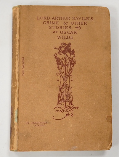 Wilde, Oscar - Lord Arthur Savile's Crime and Other Stories, first edition, one of 1,500 copies (in addition to 500 for America), 8vo, original salmon-pink pictorial boards designed by Charles Ricketts, [Mason 345]